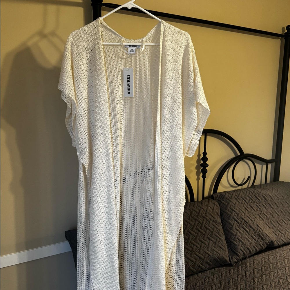 NWT Steve Madden Cream Knit Cardigan or Coverup OS